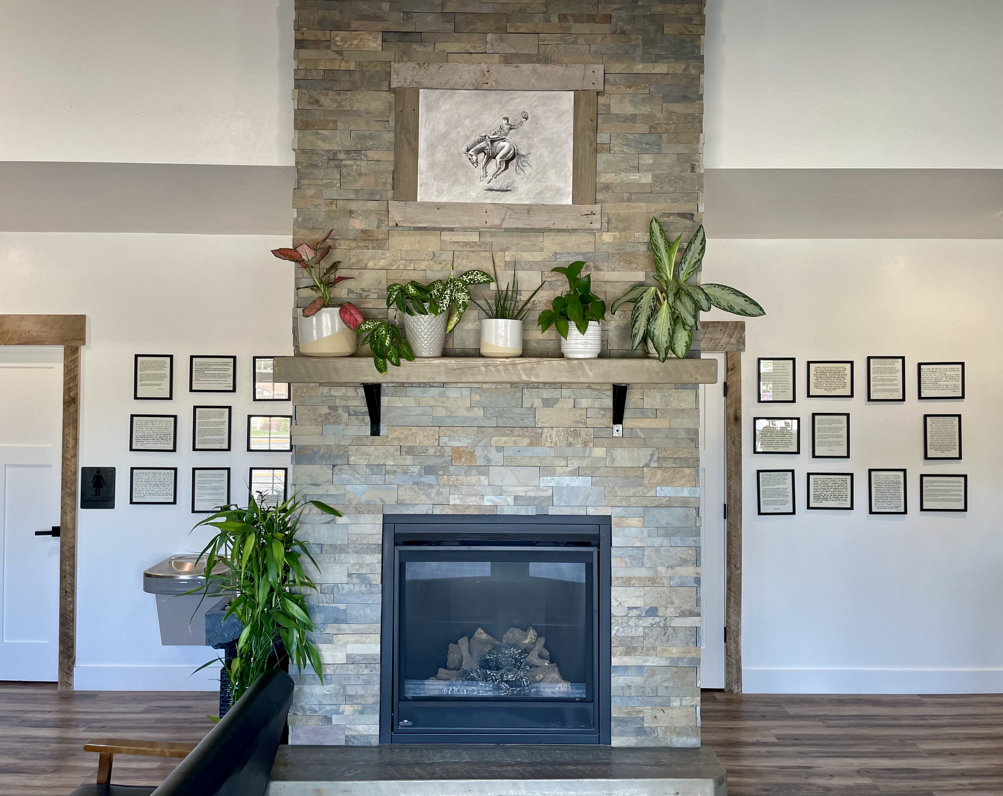 Entryway and fireplace at the Wyoming Clinic of Integrated Health